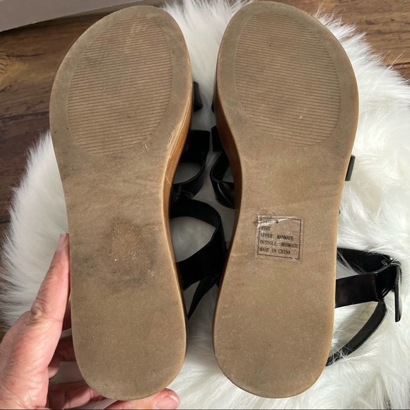 Coconuts by Matisse Faux Leather Platform Sandals 7M Black Strappy - Picture 8 of 8